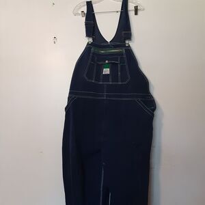 Vintage Liberty Overalls Men 44x32 Blue Denim Bibs Workwear Rodeo Rancher Farm